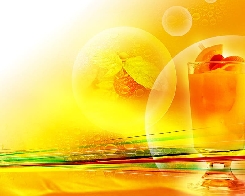 Summers coming, fruit, glass, cool, refreshing, drink, cherry, HD wallpaper