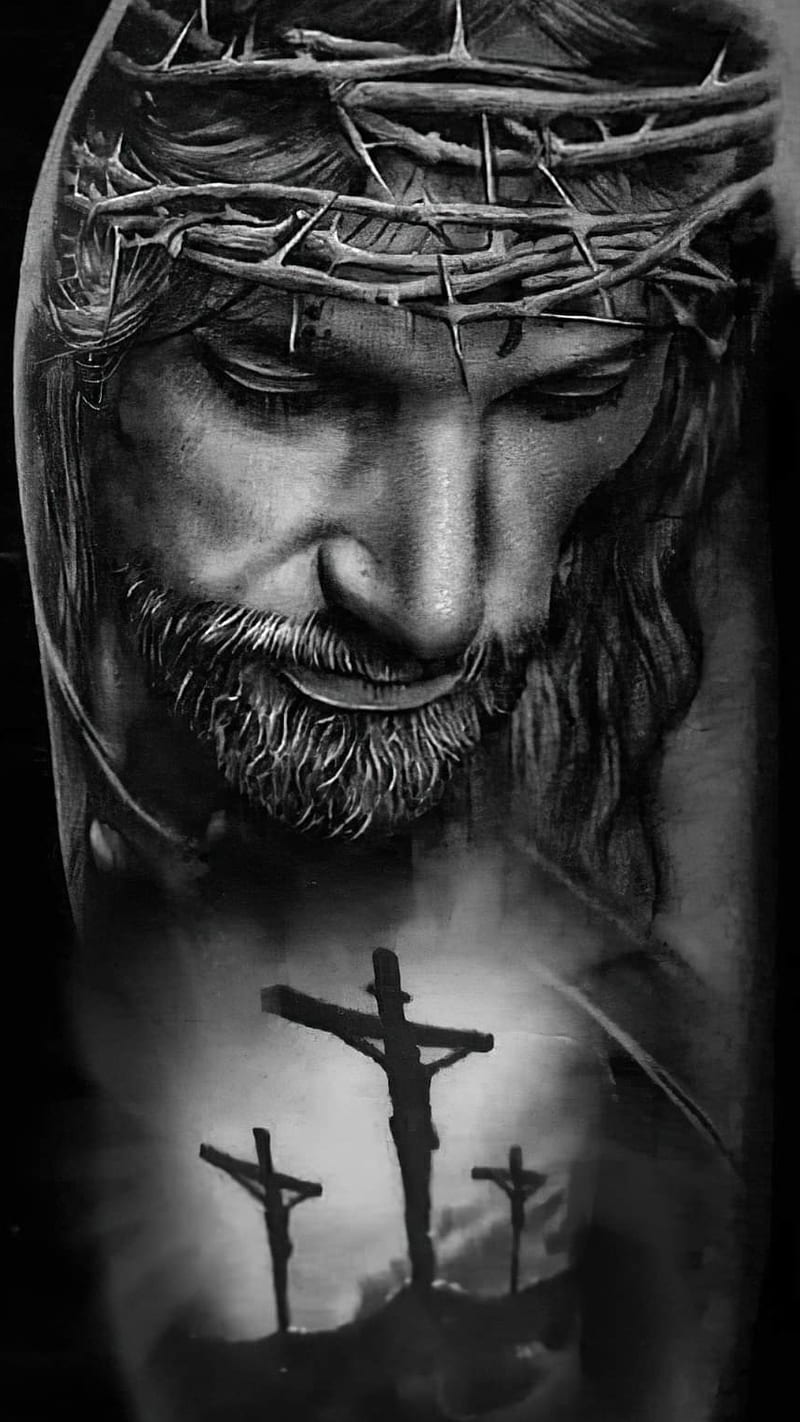 Jesus, black and white, believe, black and white, christ, christian, cross,  crucified, HD phone wallpaper | Peakpx