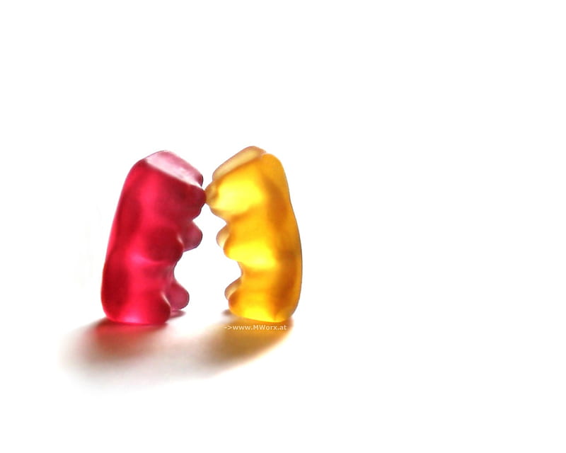 gummy_kisses, gummy bear, gummy kisses, kisses, gummy bears, kiss, HD wallpaper