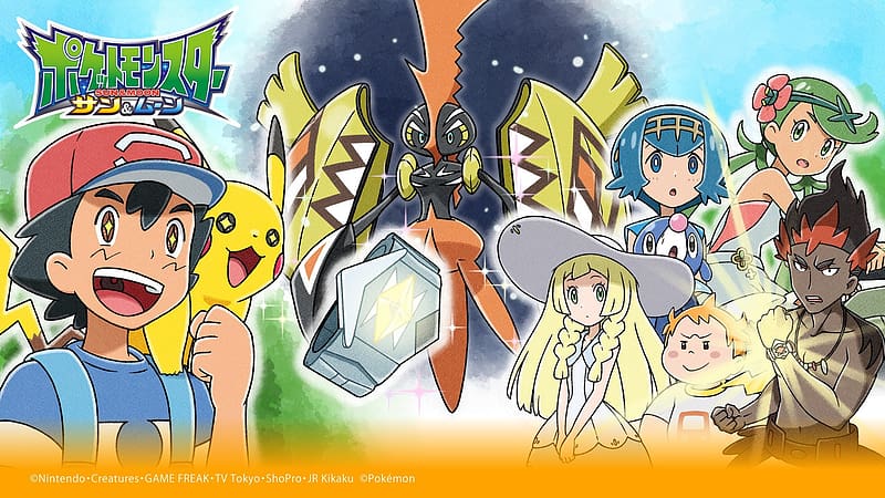 Anime, Pokémon, Pikachu, Ash Ketchum, Lillie (Pokemon), Lana (Pokémon), Mallow (Pokémon), Sophocles (Pokémon), Kiawe (Pokémon), HD wallpaper