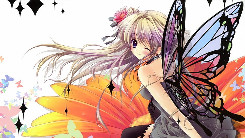 720P free download | Butterfly girl, Girl, Cute, Anime, Butterfly, HD ...