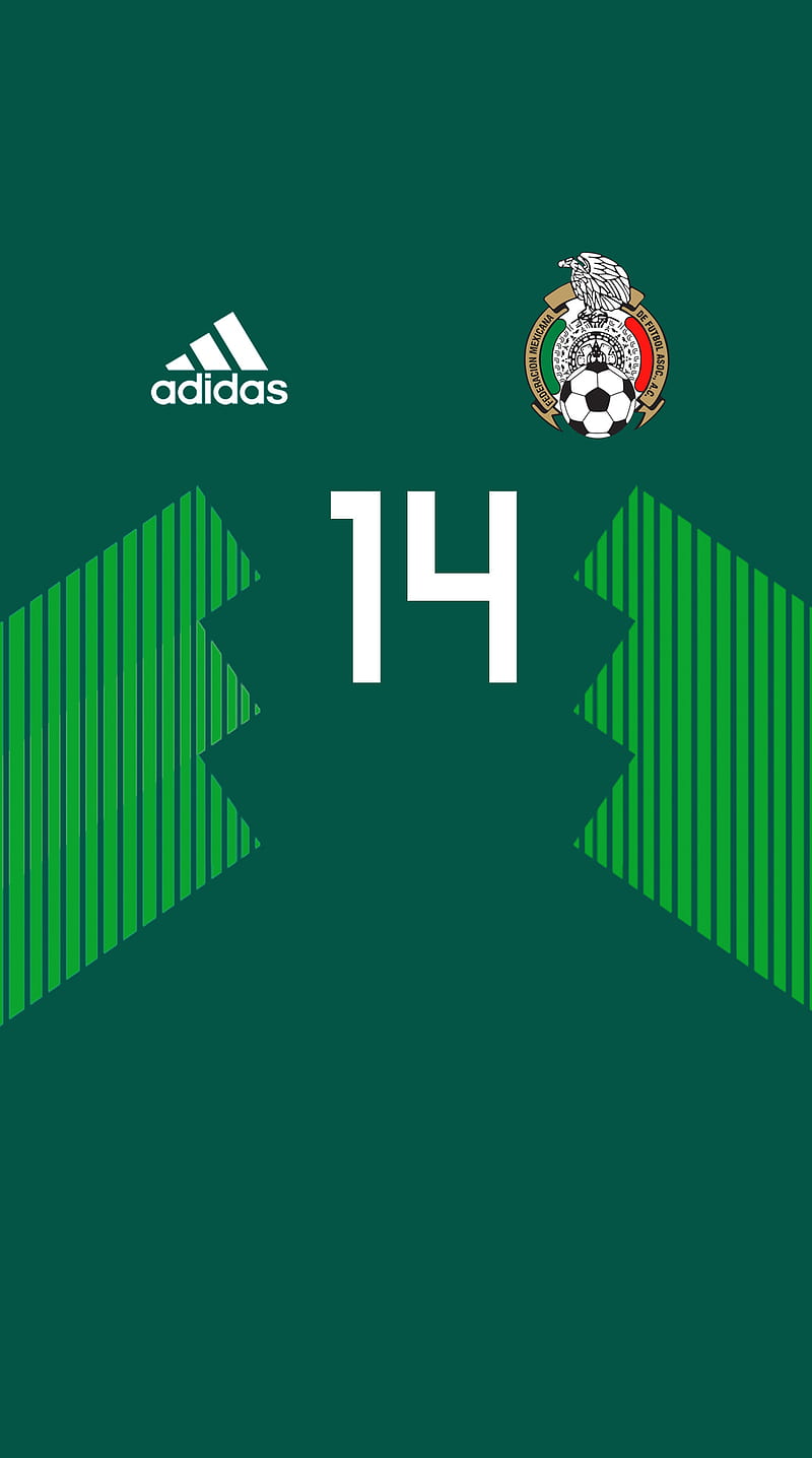 Mexico WC 2018, 14, adidas, chicharito, green, rusia, rusia 2018, russia, russia 2018, verde, HD phone wallpaper
