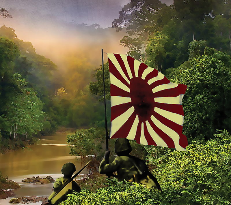 japanese war, flag jungle, japan, HD wallpaper