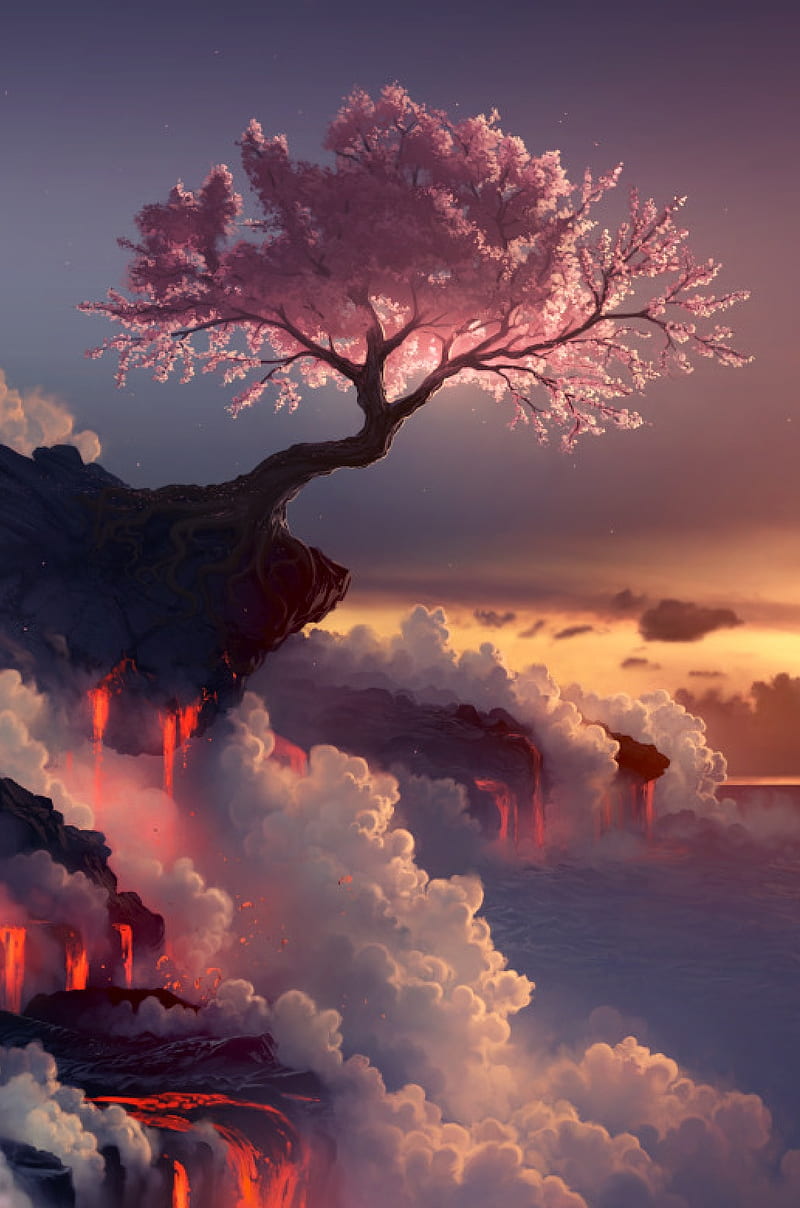 Oriental Tree, chinese, fantasy, i4, lava, petals, pink, HD phone wallpaper  | Peakpx