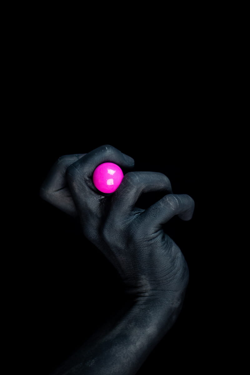 arm, ball, pink, black, contrast, HD phone wallpaper