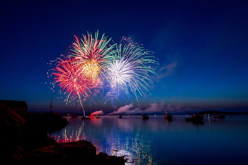 Colorful Fireworks Sky , fireworks, graphy, sky, HD wallpaper