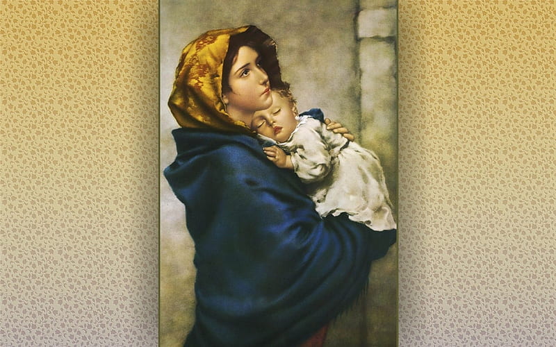 Mother Mary with Jesus, Virgin, Mary, Child, Jesus, HD wallpaper