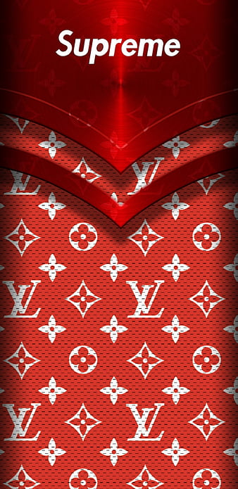 Supreme LV, louis vuitton, lv, pattern, red, supreme, white, HD phone  wallpaper