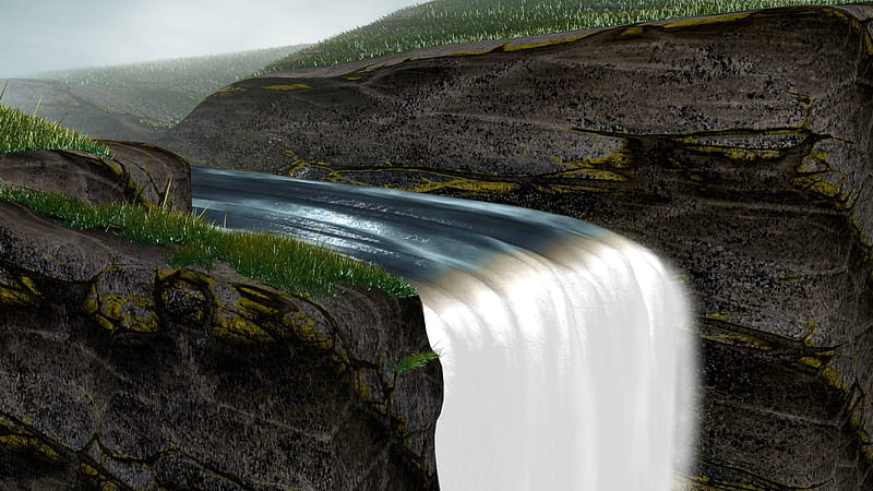 waterfall-landscape, HD wallpaper