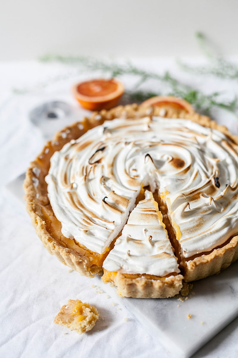 round sliced pie with cream, HD phone wallpaper