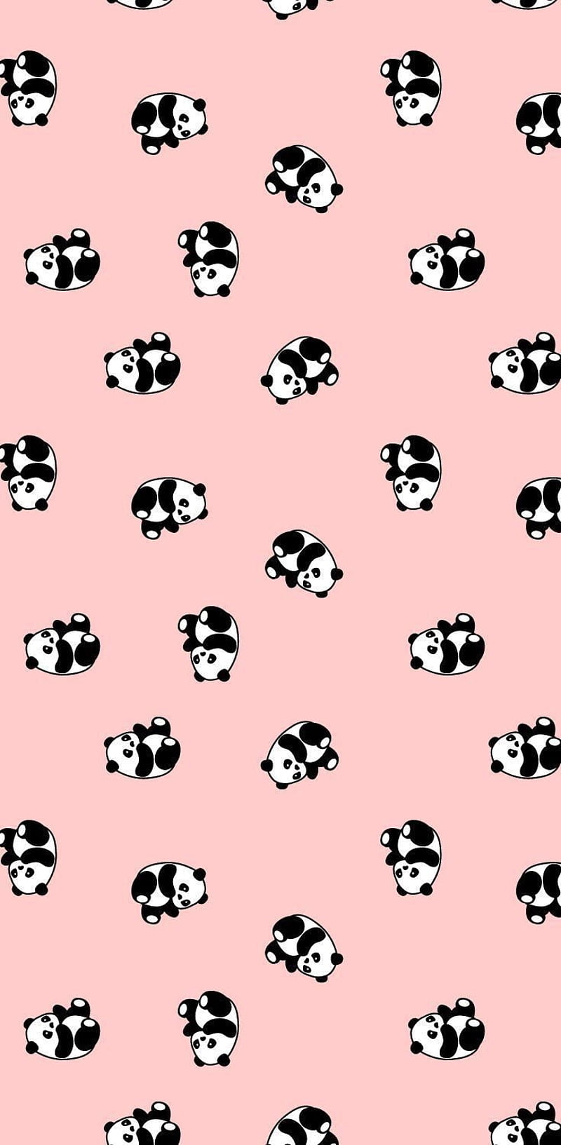 Panda, animals, black, cute, pandas, pattern, pink, white, HD phone  wallpaper | Peakpx