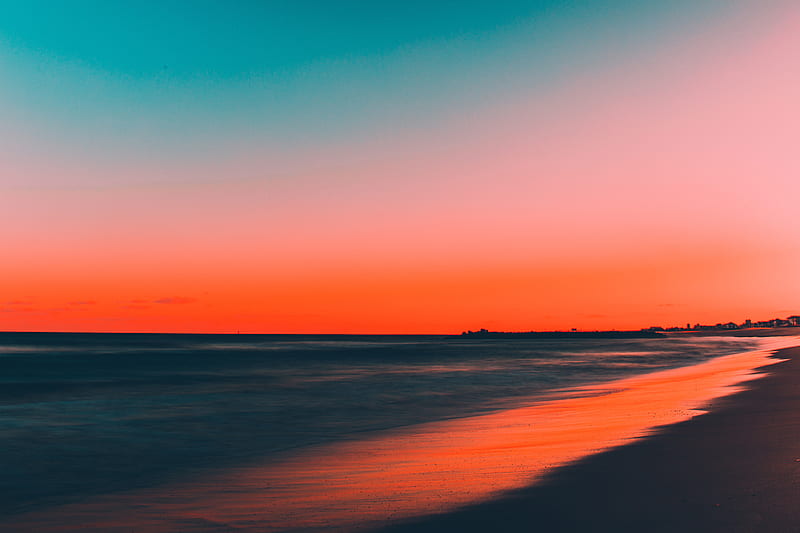 Purple Sunset On The Beach, HD wallpaper | Peakpx
