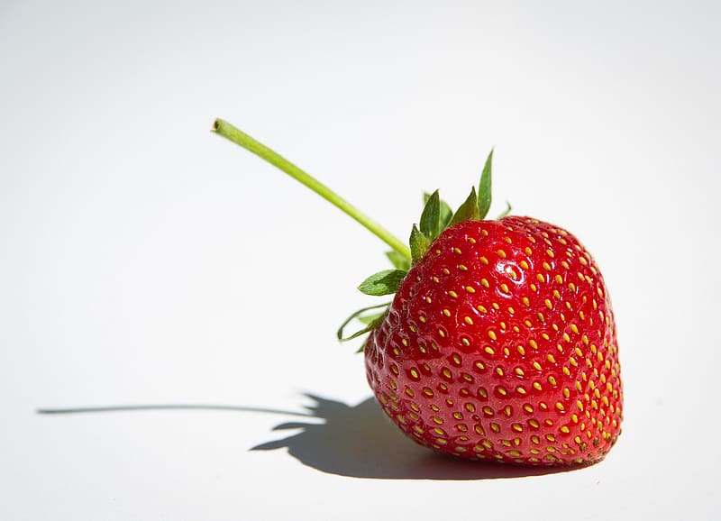 Strawberry, red, summer, capsuna, white, one, fruit, vara, HD wallpaper