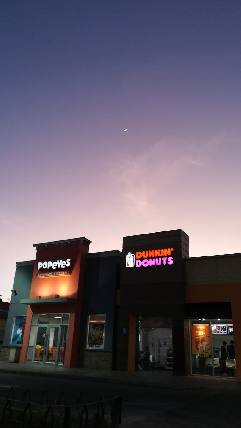 Eating the moon, cafe, sky, cloud, donuts, luna, restaurants, sky, HD phone wallpaper