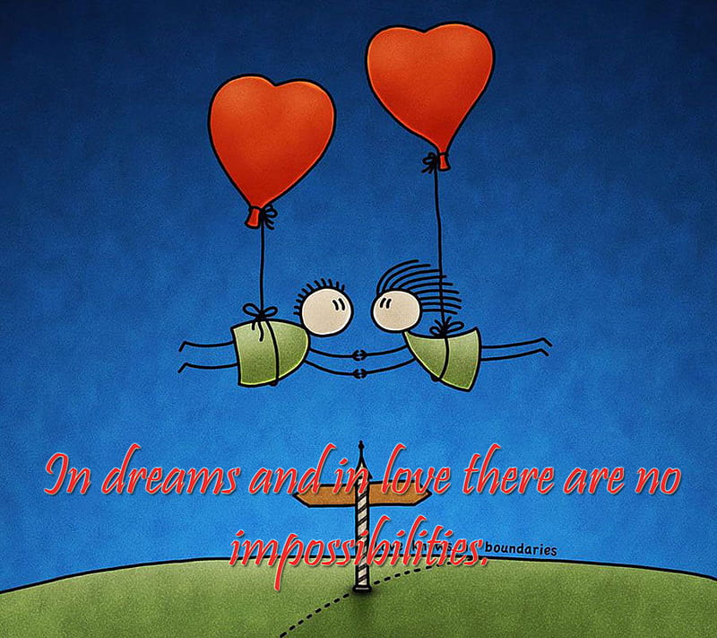 Love Balloon, couple, dreams, impossibilities, HD wallpaper