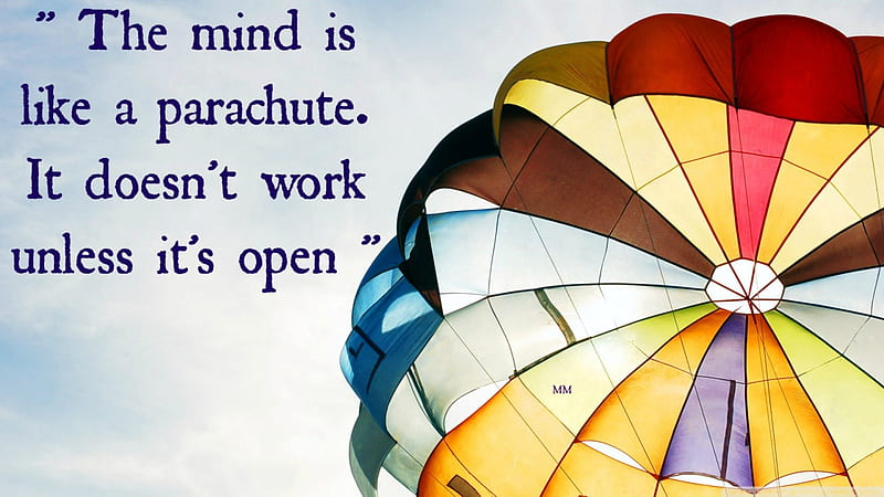 The Mind, parachute, life, quotes, sayings, words, spirituality, Mind, sky, HD wallpaper