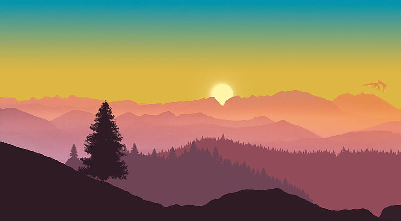 Sunrise Of Minimal Mountains Minimalism Minimalist Mountains Artist