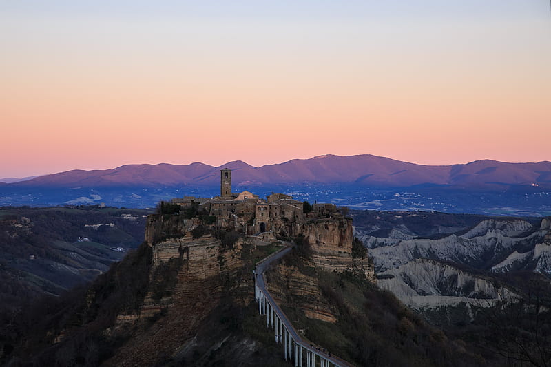 Man Made, Village, Civita di Bagnoregio, Fortress, Italy, Mountain ...