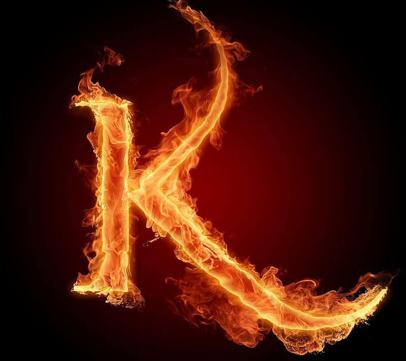 Letter K In Fire , alphabet, HD wallpaper