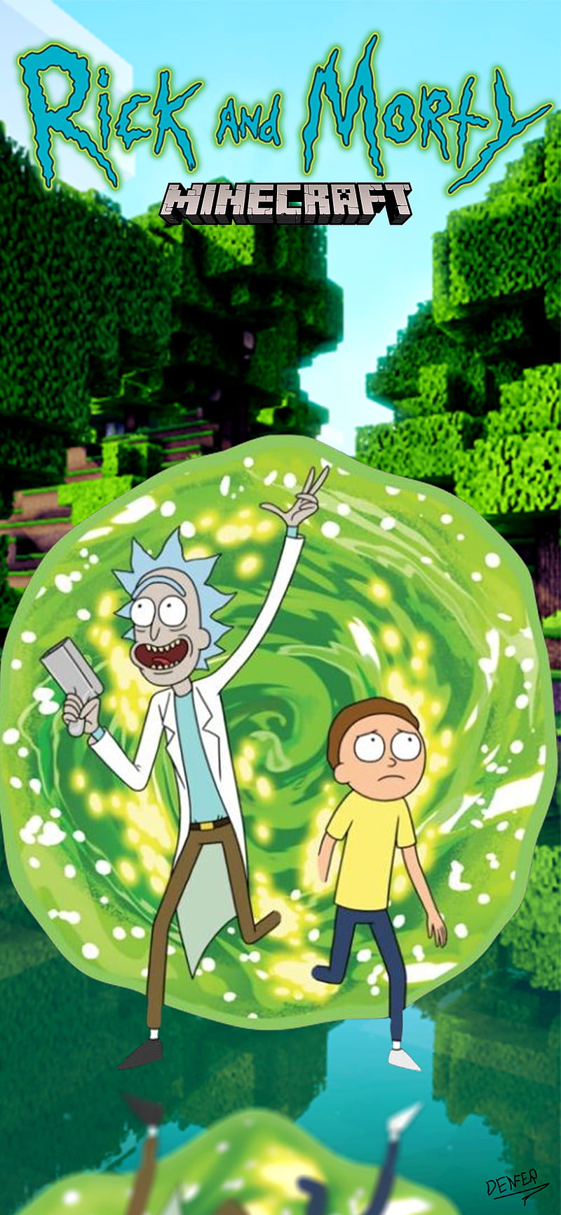 rick and morty, adventure, minecraft, samsung, fortnite, iphone, HD phone wallpaper