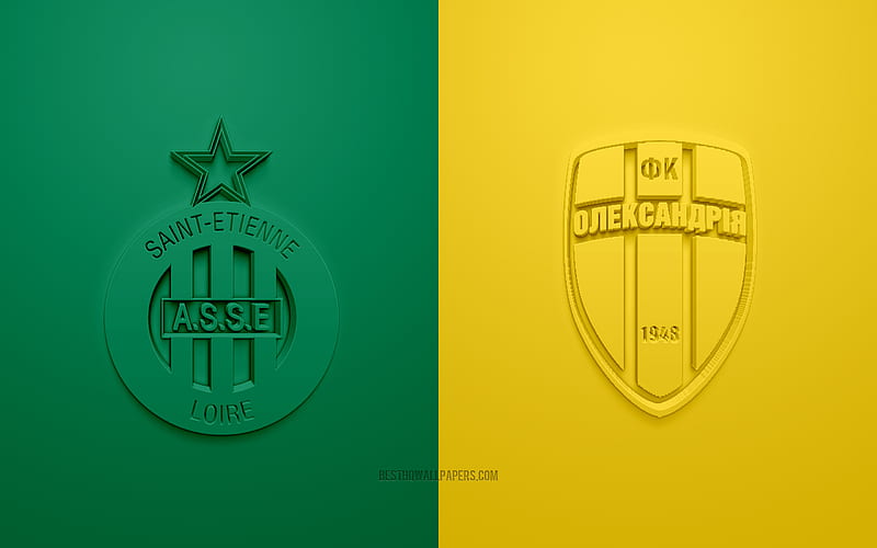 AS Saint Etienne vs FC Oleksandriya, Europa League, 2019, promo, football match, UEFA, Group I, UEFA Europa League, AS Saint Etienne, FC Oleksandriya, 3d art, 3d logo, Saint Etienne vs Oleksandriya, HD wallpaper