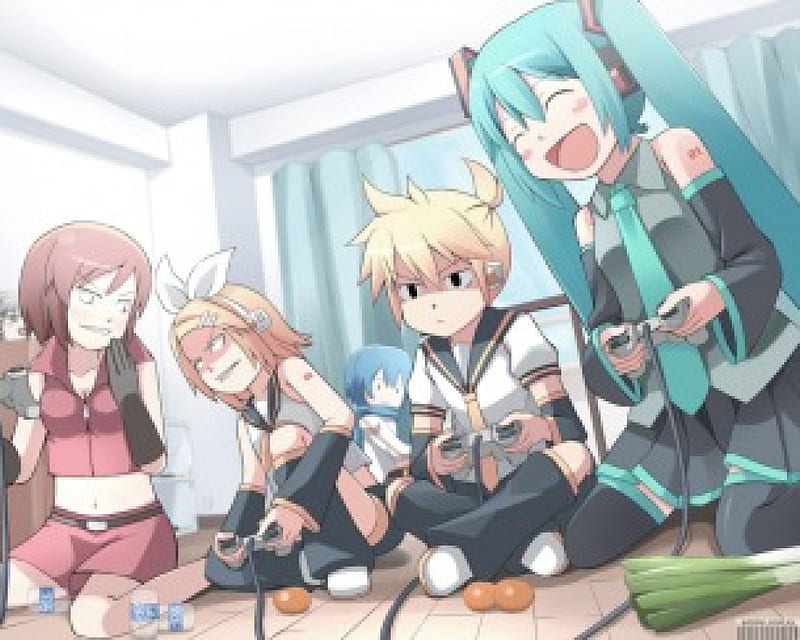 H@ving fun, vocaloid, cute, playing games, anime, HD wallpaper