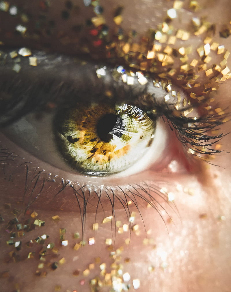 green eyes, eyes, makeup, gold, HD phone wallpaper