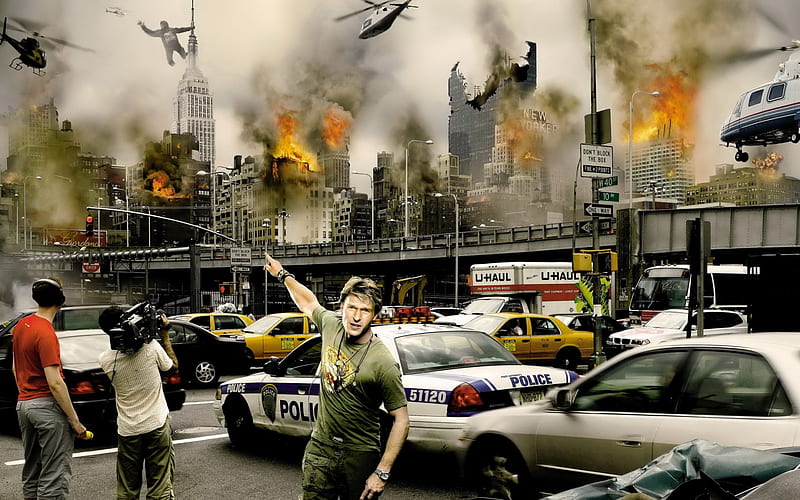 Civil War Zone, disaster, guerra, new york, danger, abstract, king kong, apocalypse, city, chaos, HD wallpaper