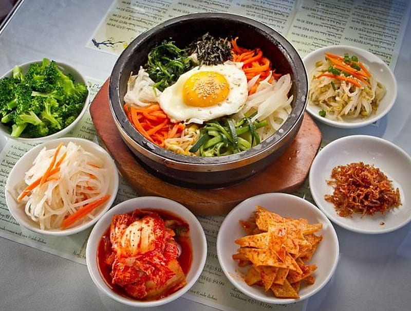 Korean Bibimbap, cool, yummy, entertainment, fun, foods, HD wallpaper