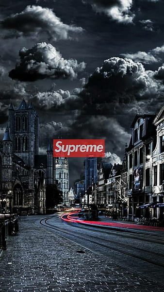 Dark Themed Supreme Wallpaper Background Stock Photo 1422385199