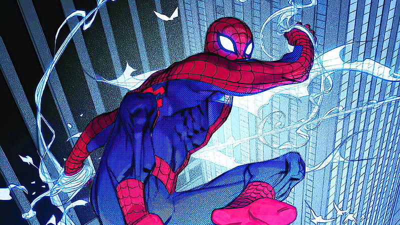 Spider Man Around The City, spiderman, superheroes, artwork, HD wallpaper