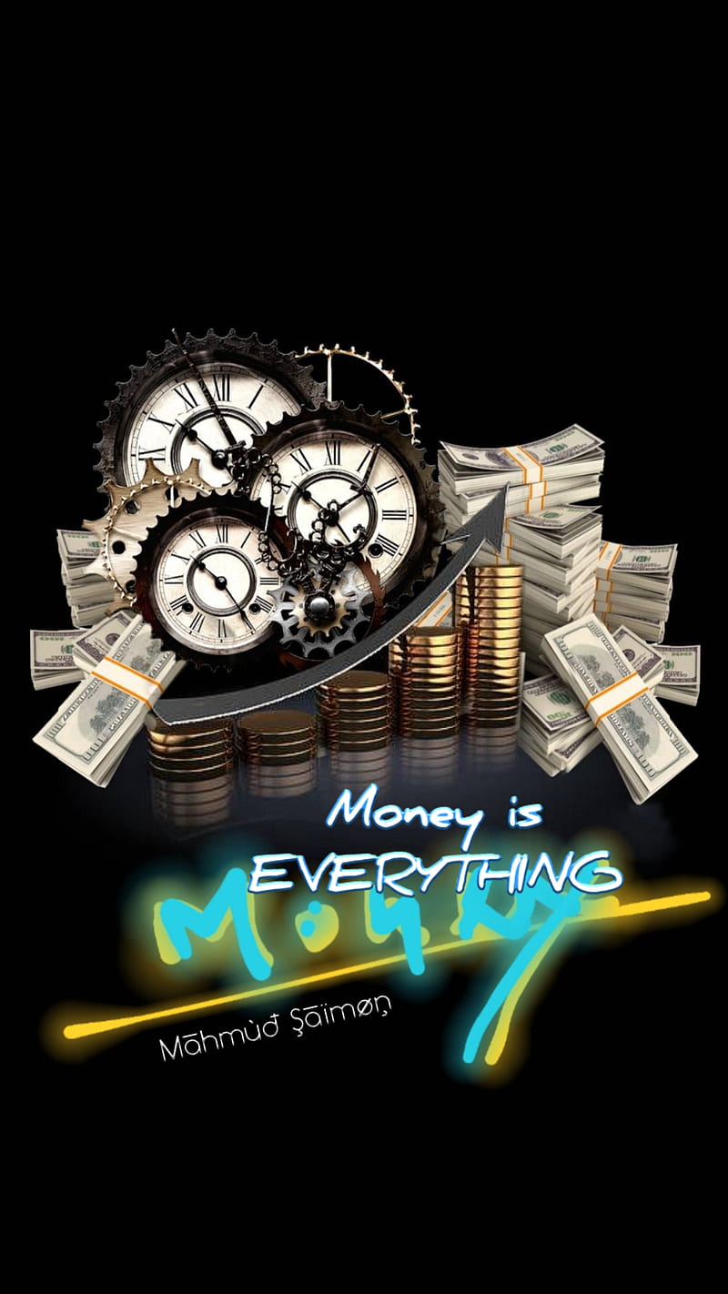 Money Is Everything, paisa, taka, black, gorgeous, time, watches, future, luxury, crowns, HD phone wallpaper