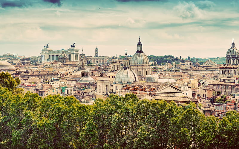 Rome, cityscape, capital of Italy, old architecture, urban panorama Italy, Europe, HD wallpaper