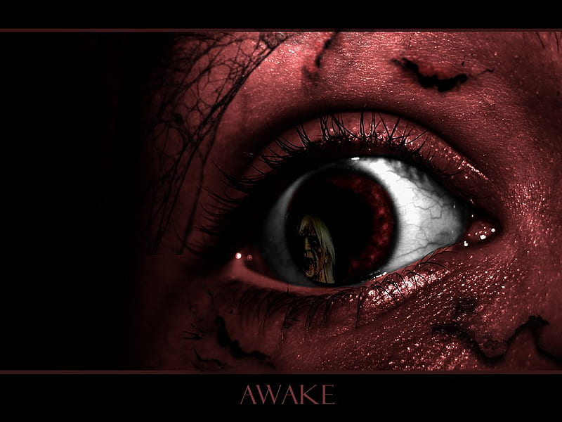 Awake, red, insomnia, insomniac, eye, HD wallpaper