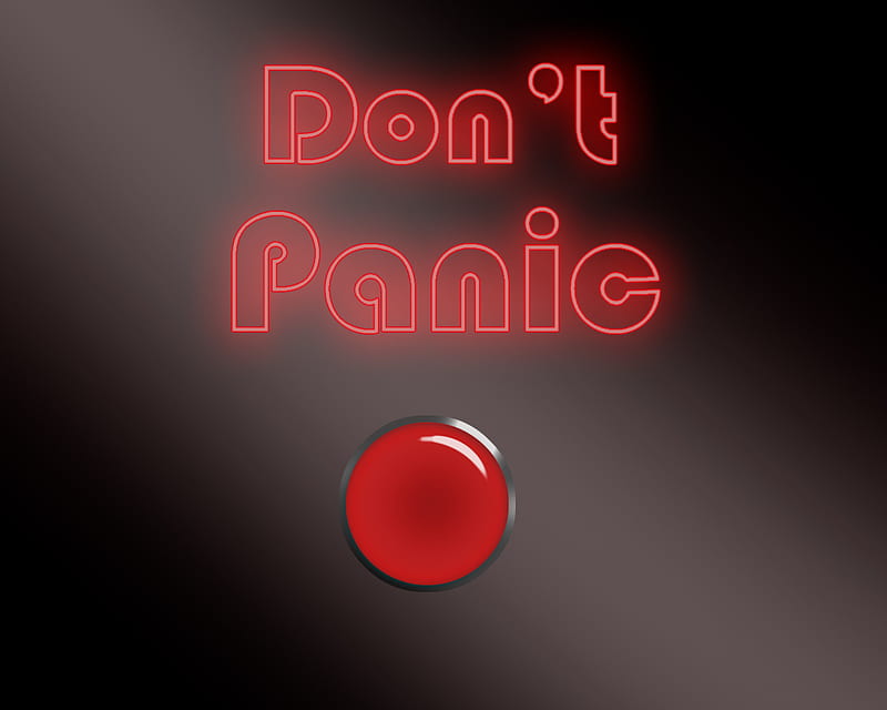 panic button, red, 3d, cg, funny, abstract, HD wallpaper
