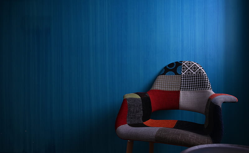 armchair, scraps, interior, decor, HD wallpaper