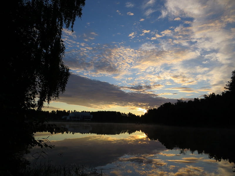 1920x1080px, 1080P free download | Sunrice, pond, sky, reflection, HD ...