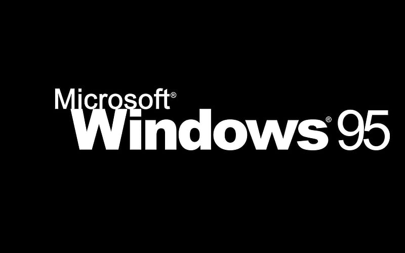 Windows 95 Logo, 95, , os, black, system, old, school, windows, cool, logo, operating, white, HD wallpaper