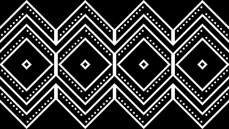 Abstract, Geometry, Black & White, Pattern, Shapes, Symmetry, HD wallpaper