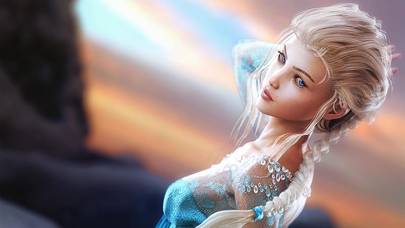 Queen Elsa Fantasy Art, fantasy-girls, artist, artwork, digital-art, HD wallpaper