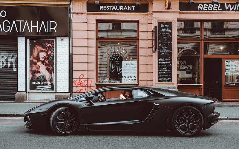 Lamborghini negro en la calle, Fondo de pantalla HD | Peakpx