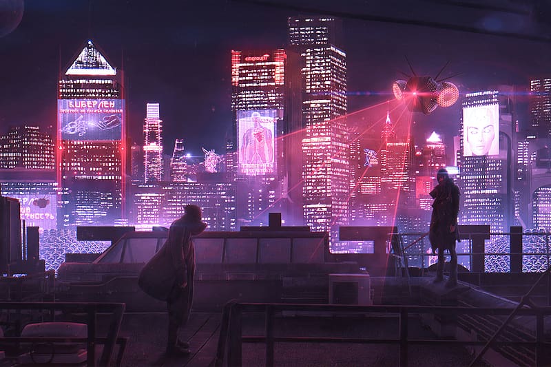 People, City, Skyscraper, Cyberpunk, Sci Fi, Futuristic, HD wallpaper