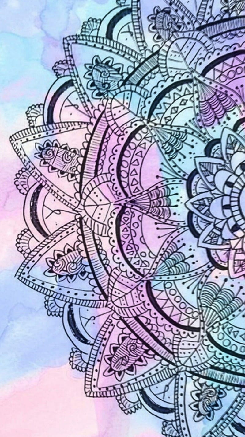 Mandala, mandalas, pastel, pastel colora, pastel colors, pastel colours, HD phone wallpaper