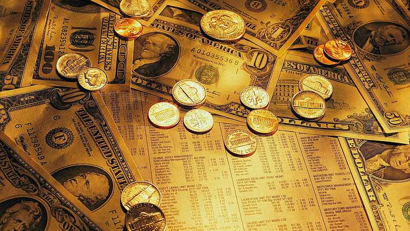 Dollar Notes And Coins Money, HD wallpaper