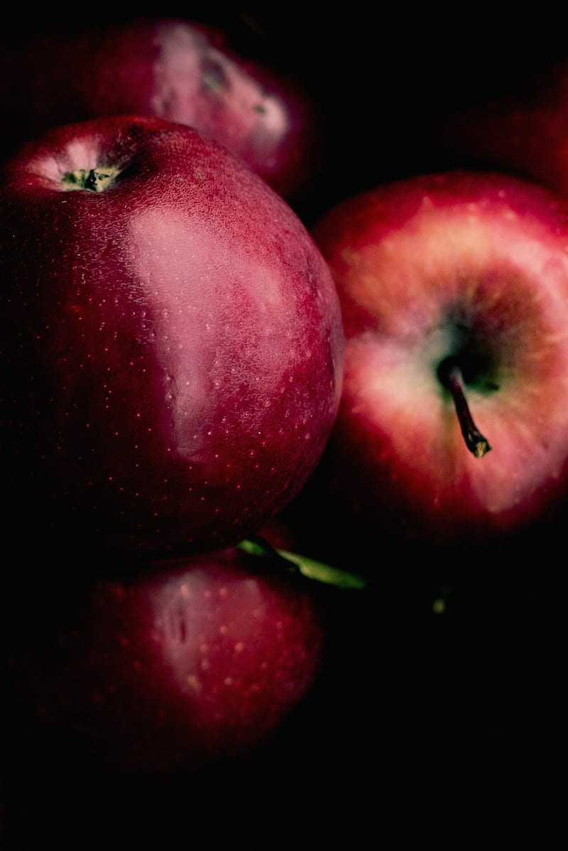 apples, fruit, red, ripe, HD phone wallpaper