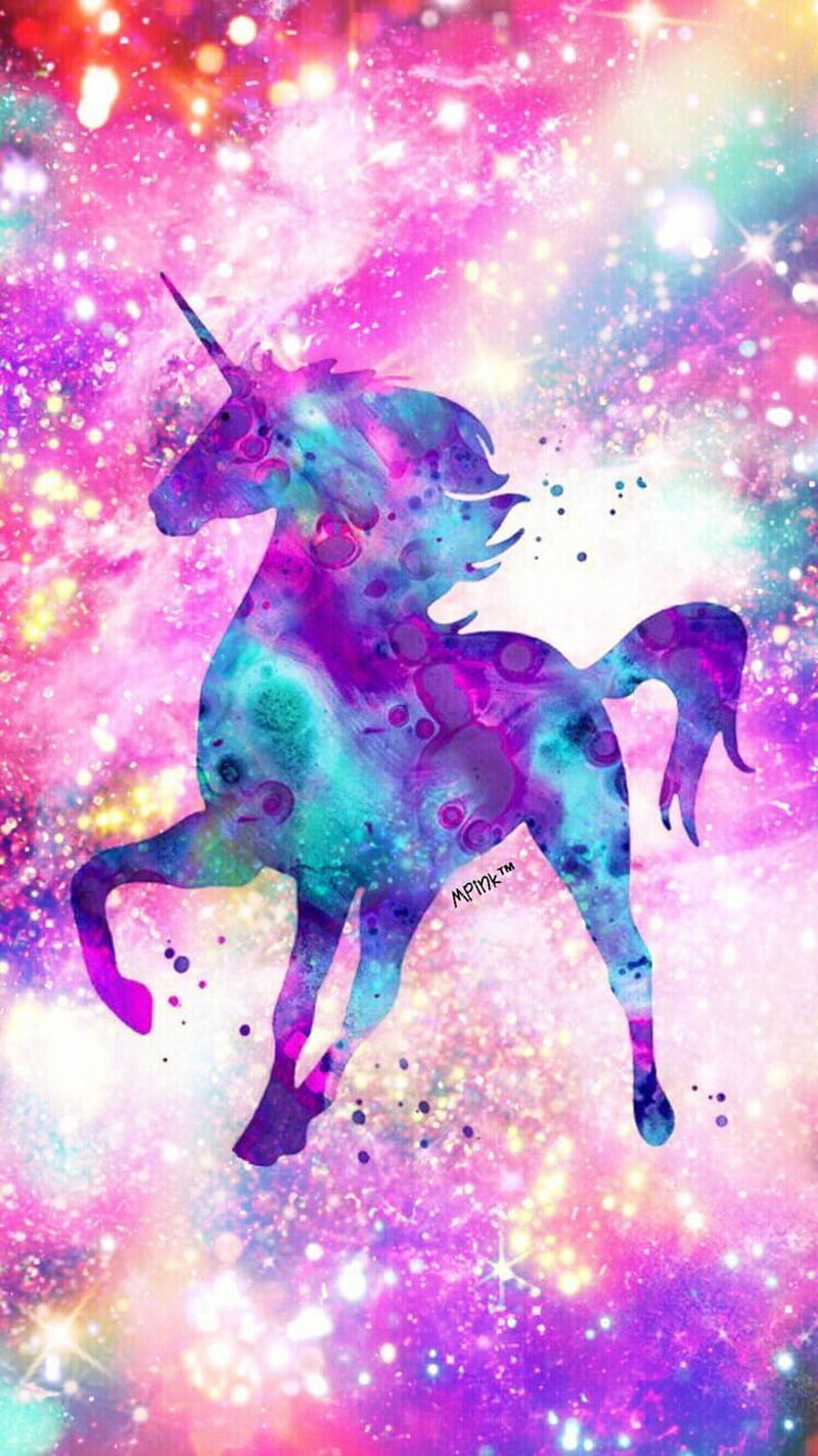 Unicorn, fantasy, galaxy, pink, purple, HD phone wallpaper