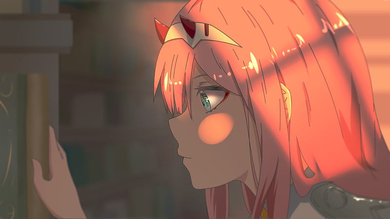 Darling In The FranXX Zero Two Hiro Zero Two With Red Hair Sun Rays On Her Head Anime, HD wallpaper