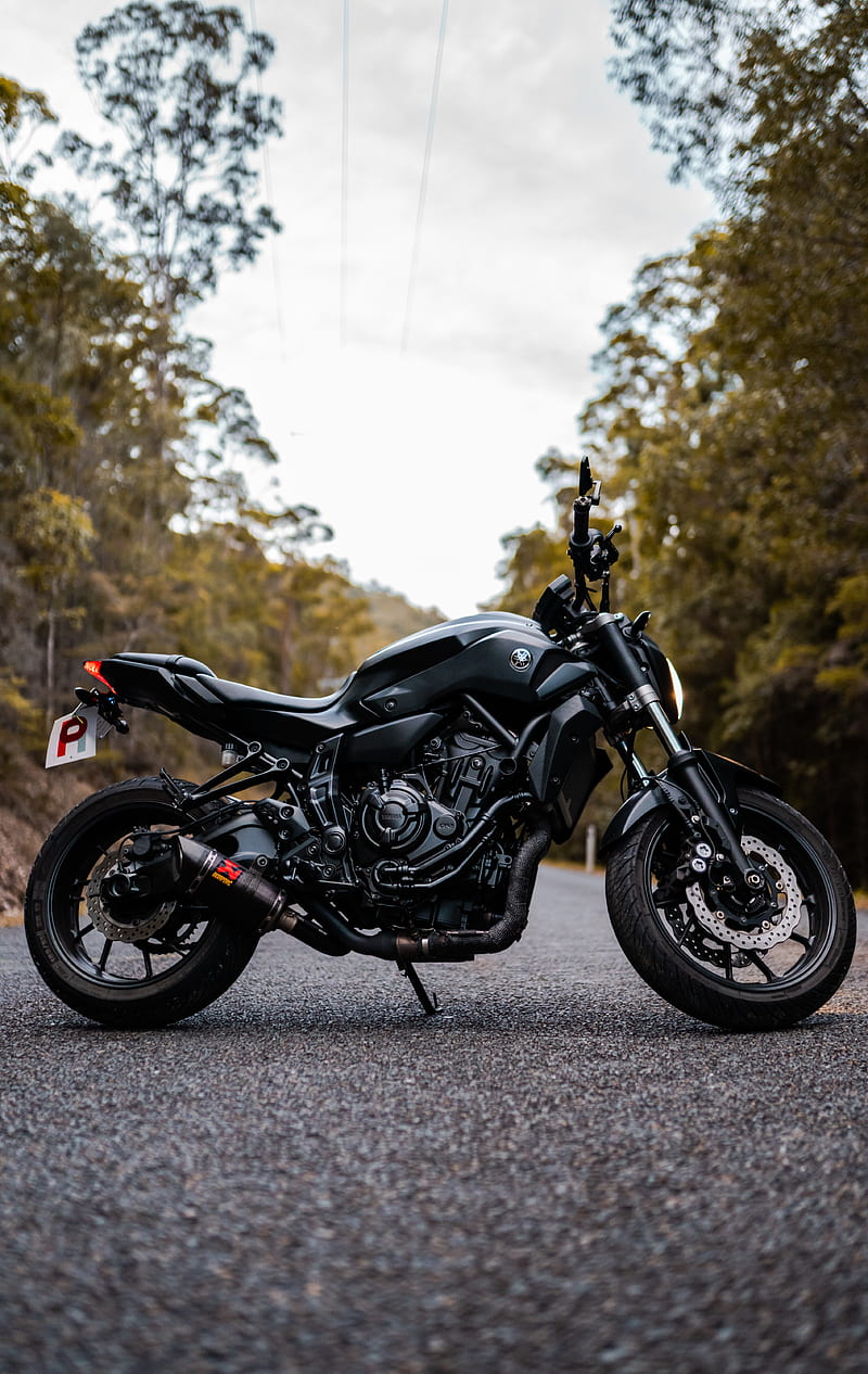 yamaha, motorcycle, bike, black, HD phone wallpaper