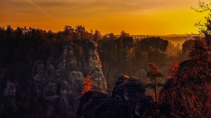 Beautiful Mountain in Sunset, HD wallpaper
