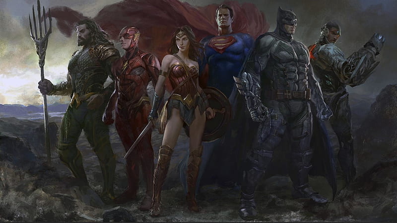 Justice League, fantasy, heroes, movie, comics, aquaman, poster, batman, superman, wonder woman, HD wallpaper